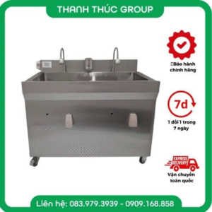 Bồn rửa tay Inox 2 vòi tự động